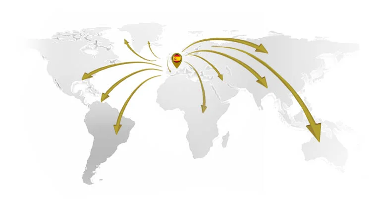 International DHL Express delivery map for graphite vanes